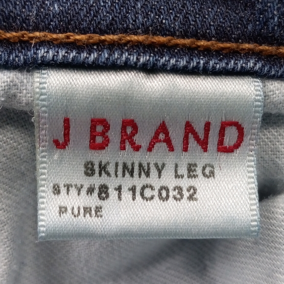 J BRAND PURE Navy Blue Denim Skinny Leg Jeans WornButNotWornOut - Picture 3 of 15